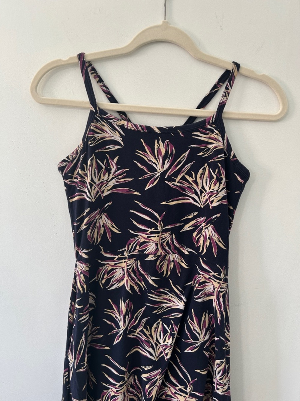 Pact Organic Cotton Dress Size S Navy Floral Midi Tank Resortwear Boat - Picture 15 of 15